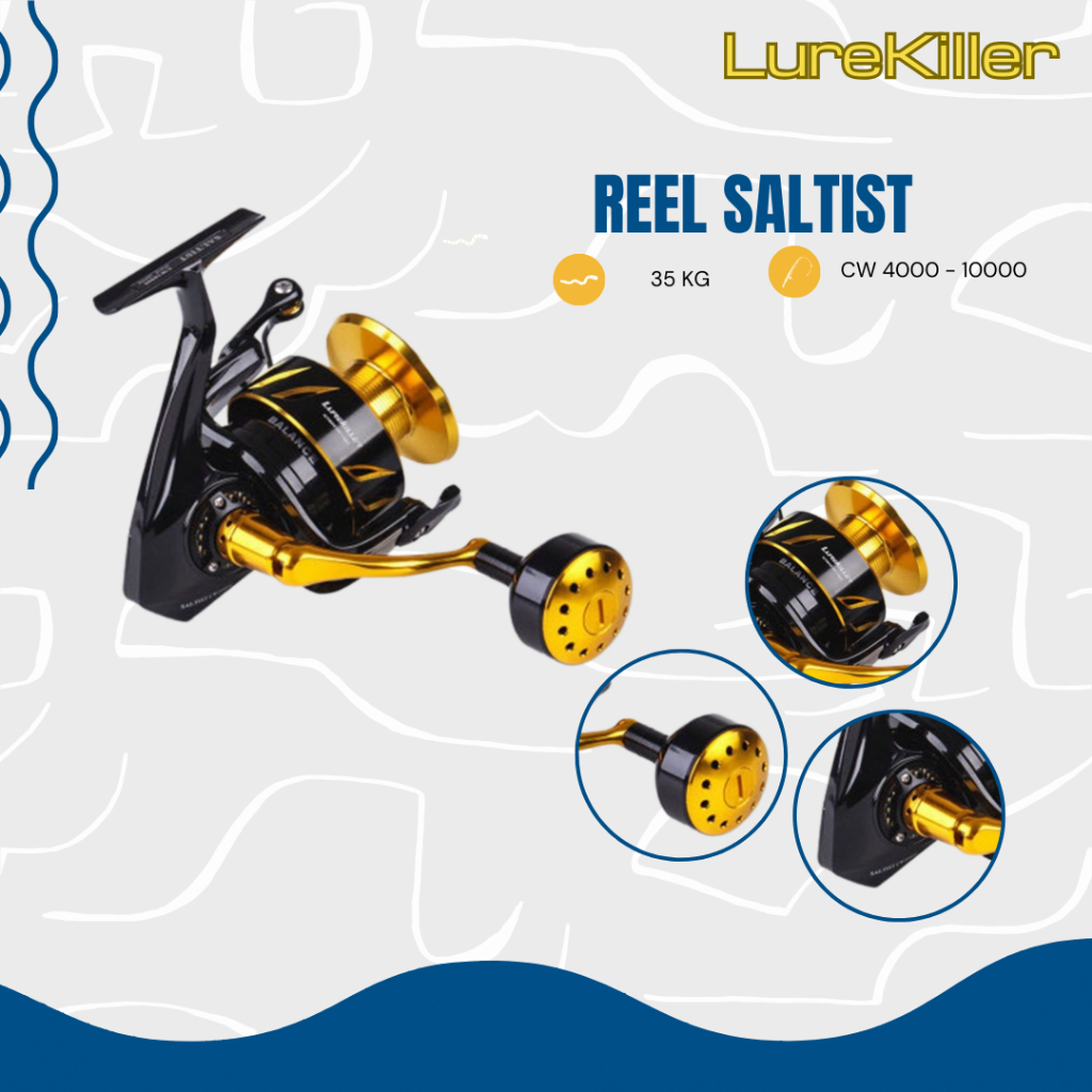 Luresportt-carrete Giratorio De Pesca Pesada, De Aleaciu00f3n, Alta