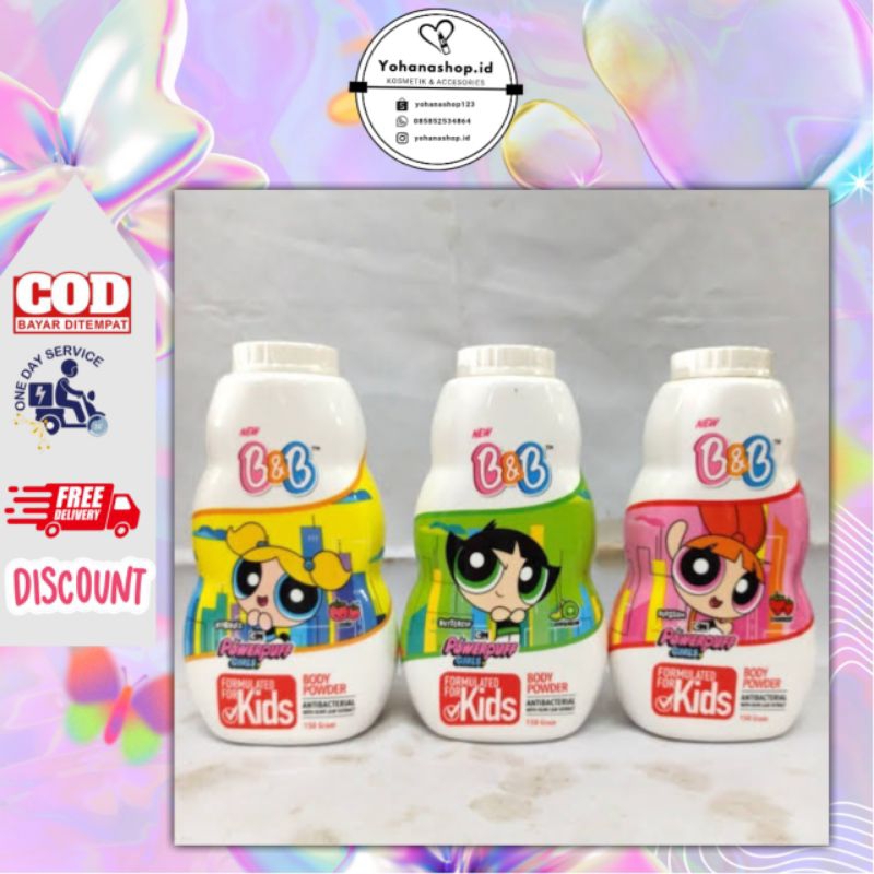 Jual B&B Powerpuff Girl Body Powder 150gr | Shopee Indonesia