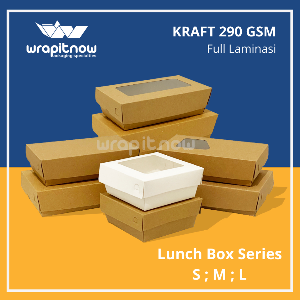 Jual Lunch Box S Lunch Box M Lunch Box L 10x10x5 Dus 16x9x5 Dus18x10x5