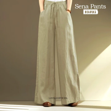 Celana Kulot Sena Polos Linen Premium By Layali