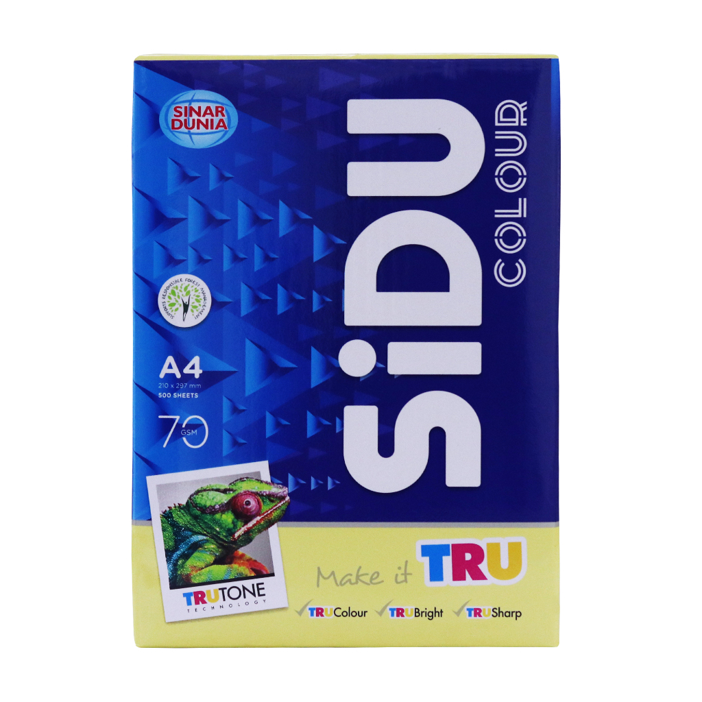Jual SiDU Kertas Fotocopy Warna Kuning/Yellow 70 GSM A4 1 RIM - SDU CLR ...