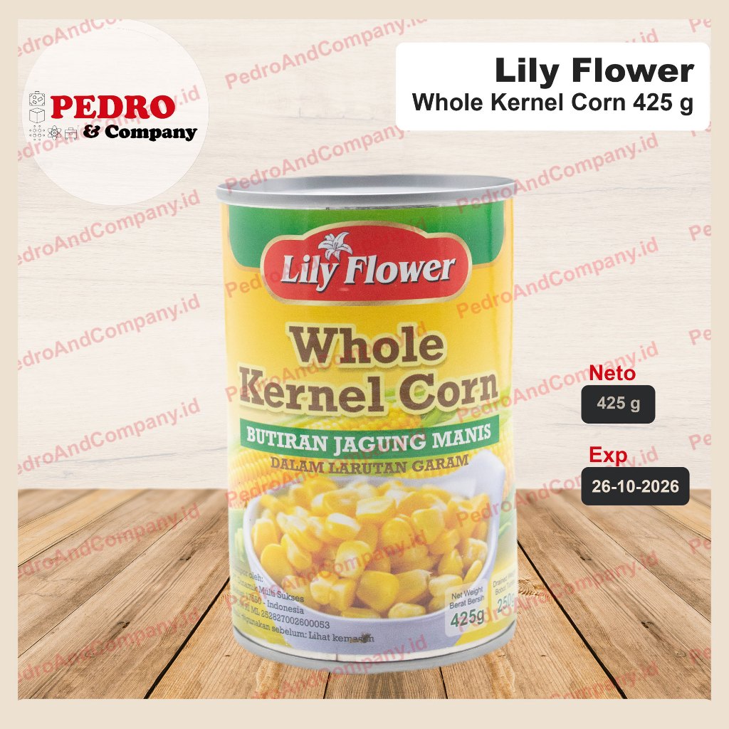 Jual Lily Flower Whole Kernel Corn 425 gram butiran jagung manis kaleng can Shopee Indonesia