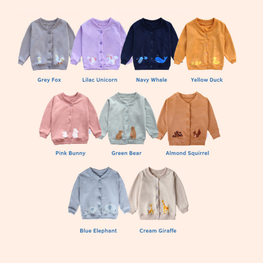 Jual Kalale Cardigan (Atasan Sweater Kancing Karakter Hewan Anak Usia 1 ...
