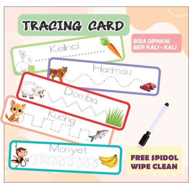 Jual tracing card - kartu belajar 5lembar | Shopee Indonesia