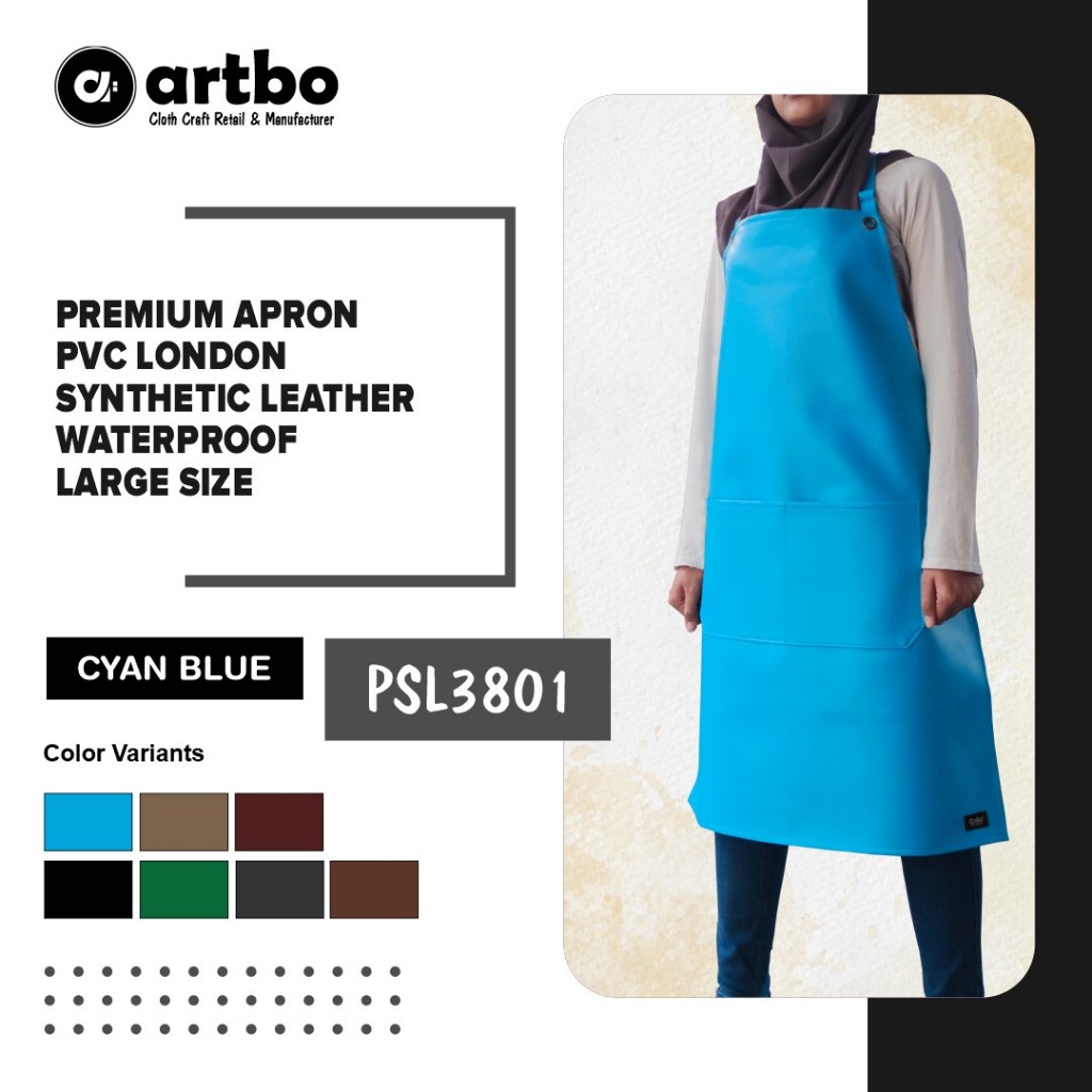 Jual Celemek Apron Pvc London Synthetic Leather Waterproof Large Size