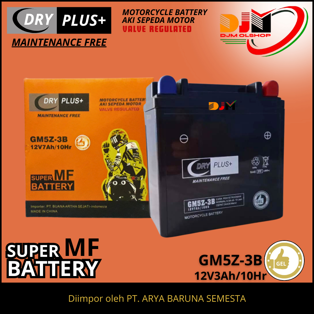 Jual Aki Kering MF Mio Grand Supra GM5Z-3B 12V7Ah/10hr Dry plus