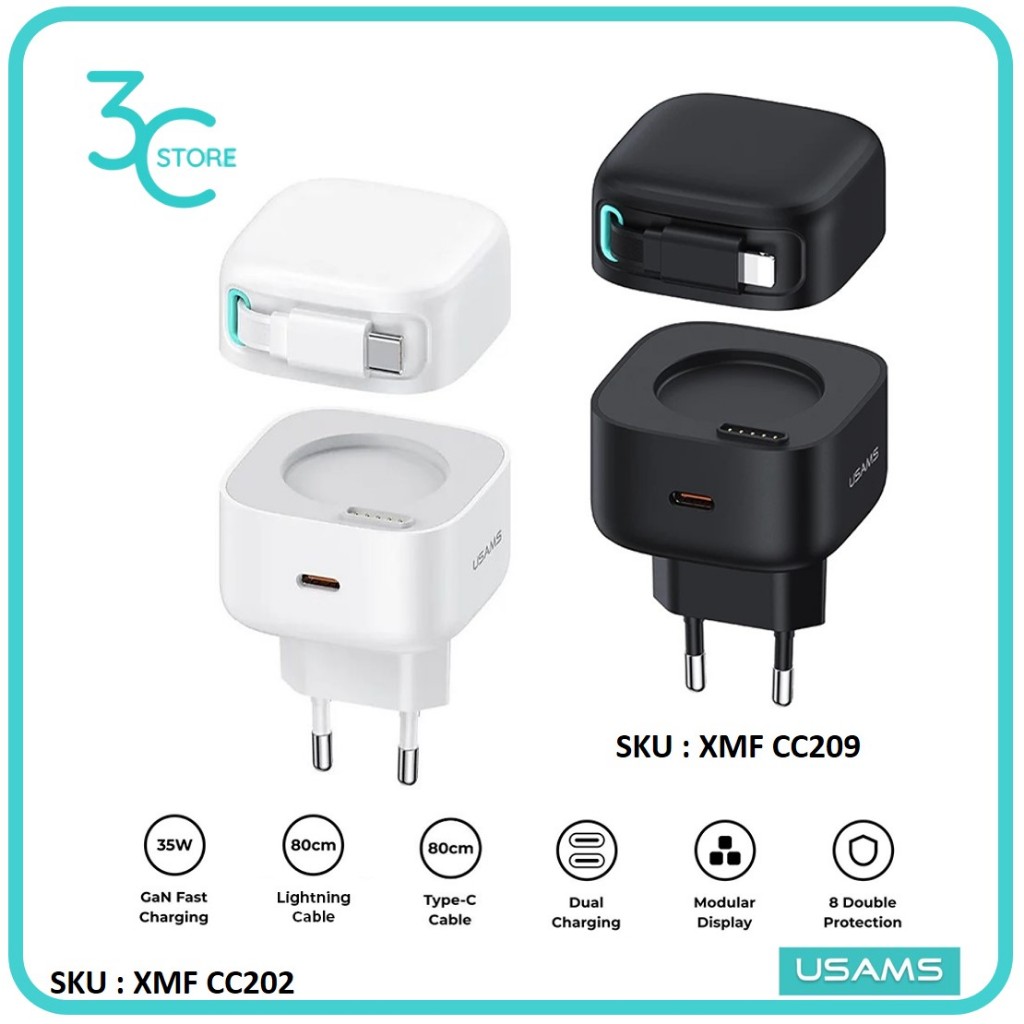 Usams Double Lightning Connector 2-in-1 Dual Lightning Adapter
