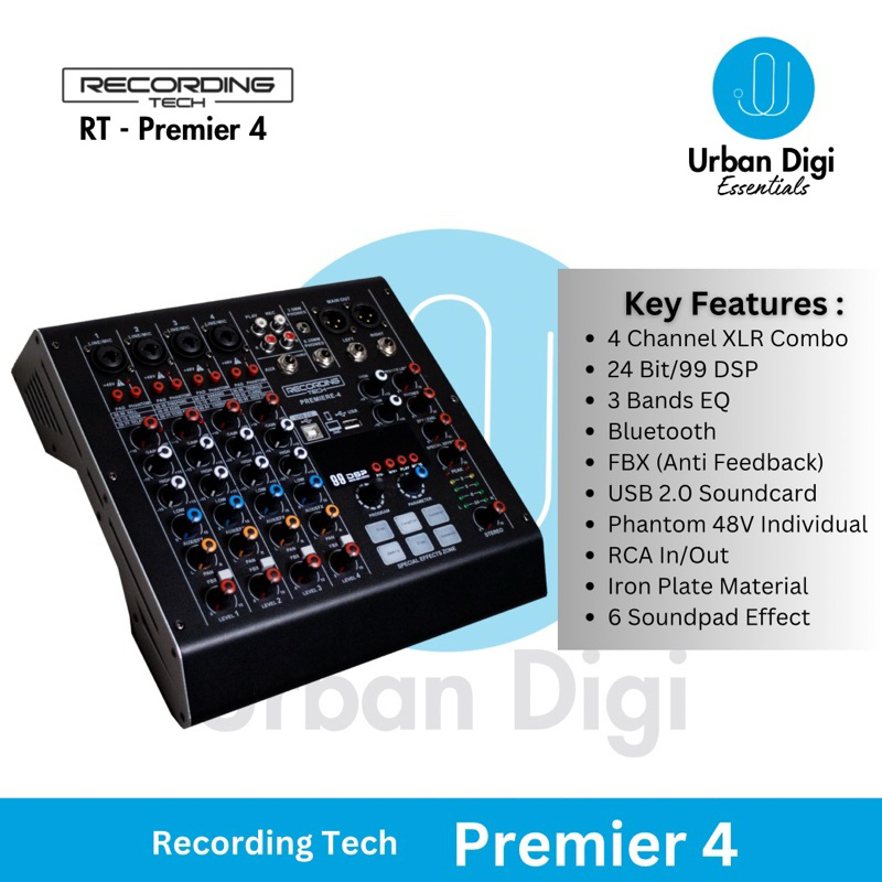 Jual Recording Tech Premier 4 - Mixer Audio 4 Channel 24Bit 99 DSP ...