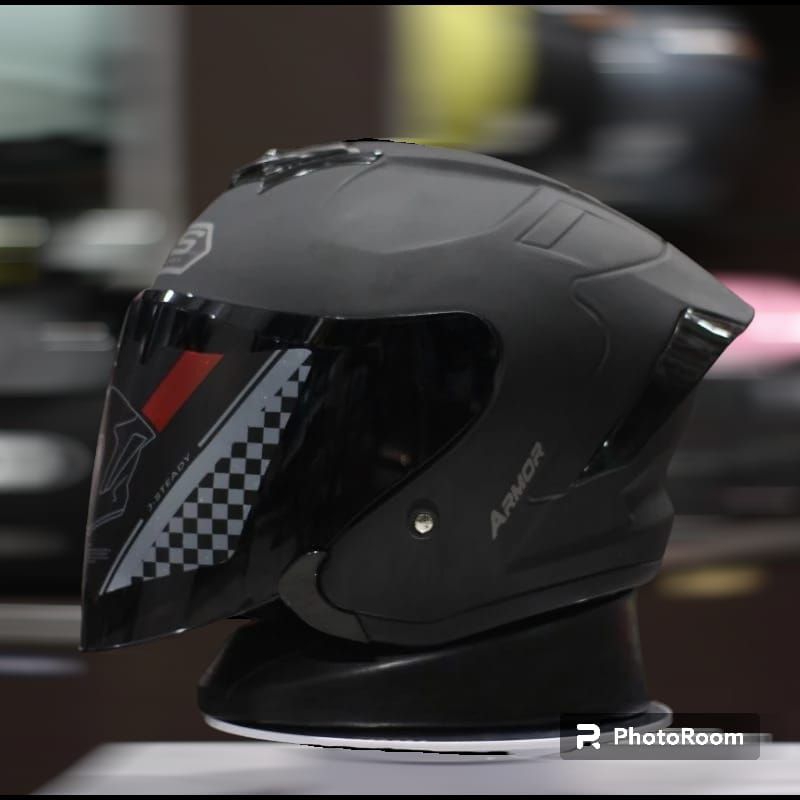 Jual Helm Js Armor paket ganteng spoiler3D Termurah BLACK DOFF MODEL ...