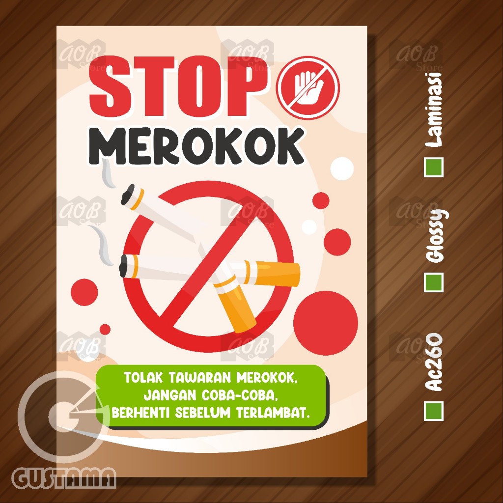 Jual Poster Stop Merokok Berhenti Merokok, Laminasi A3 | Shopee Indonesia