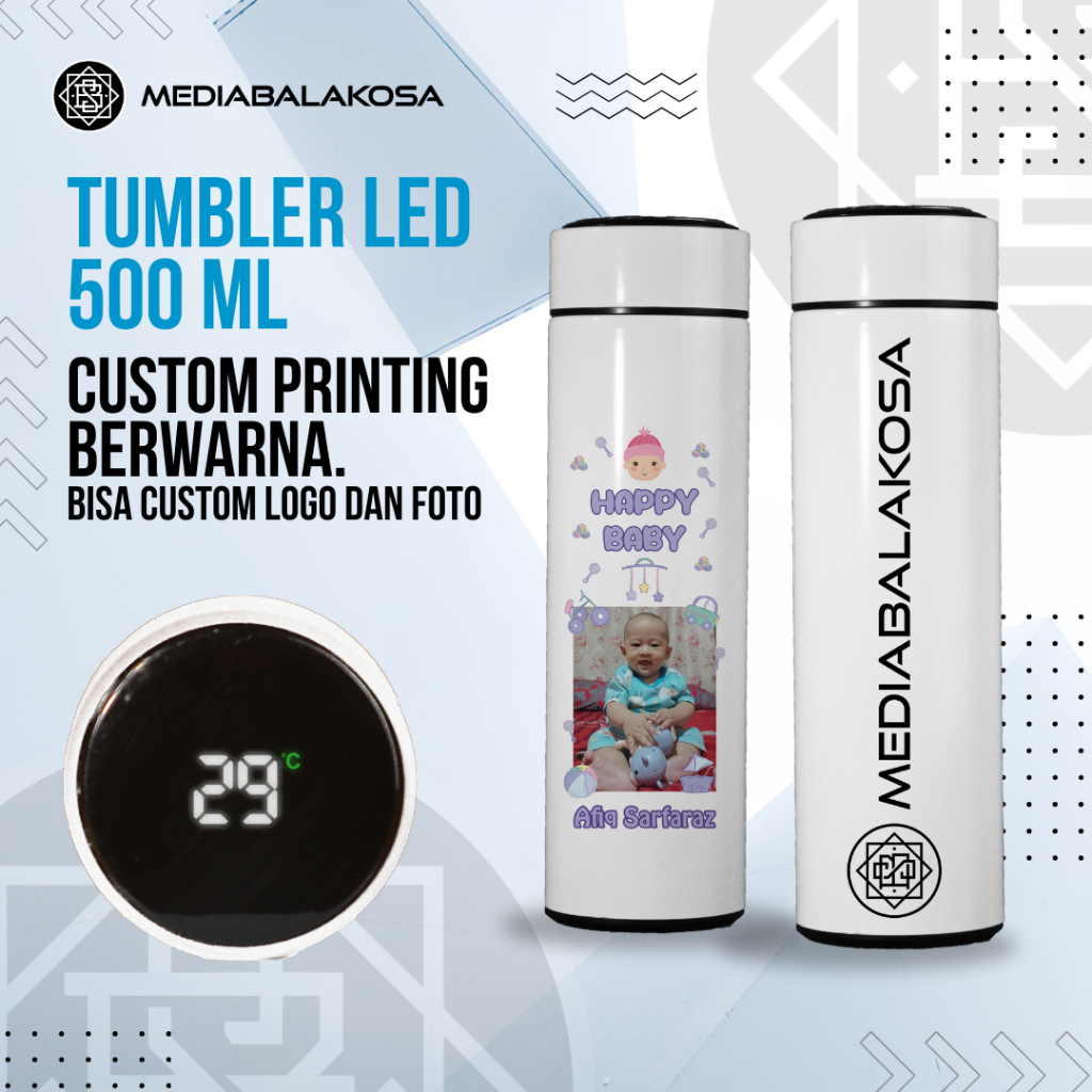 Jual Tumbler Led Suhu Stainless Steel Free Custom Printing Foto And Logo Berwarna Shopee Indonesia 6848