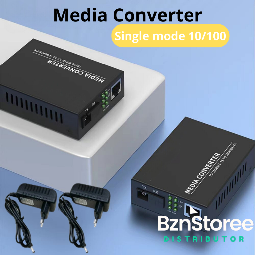 Jual A+B Fiber Optic Optical Media Converter 10/100Mbps RJ45 Single ...