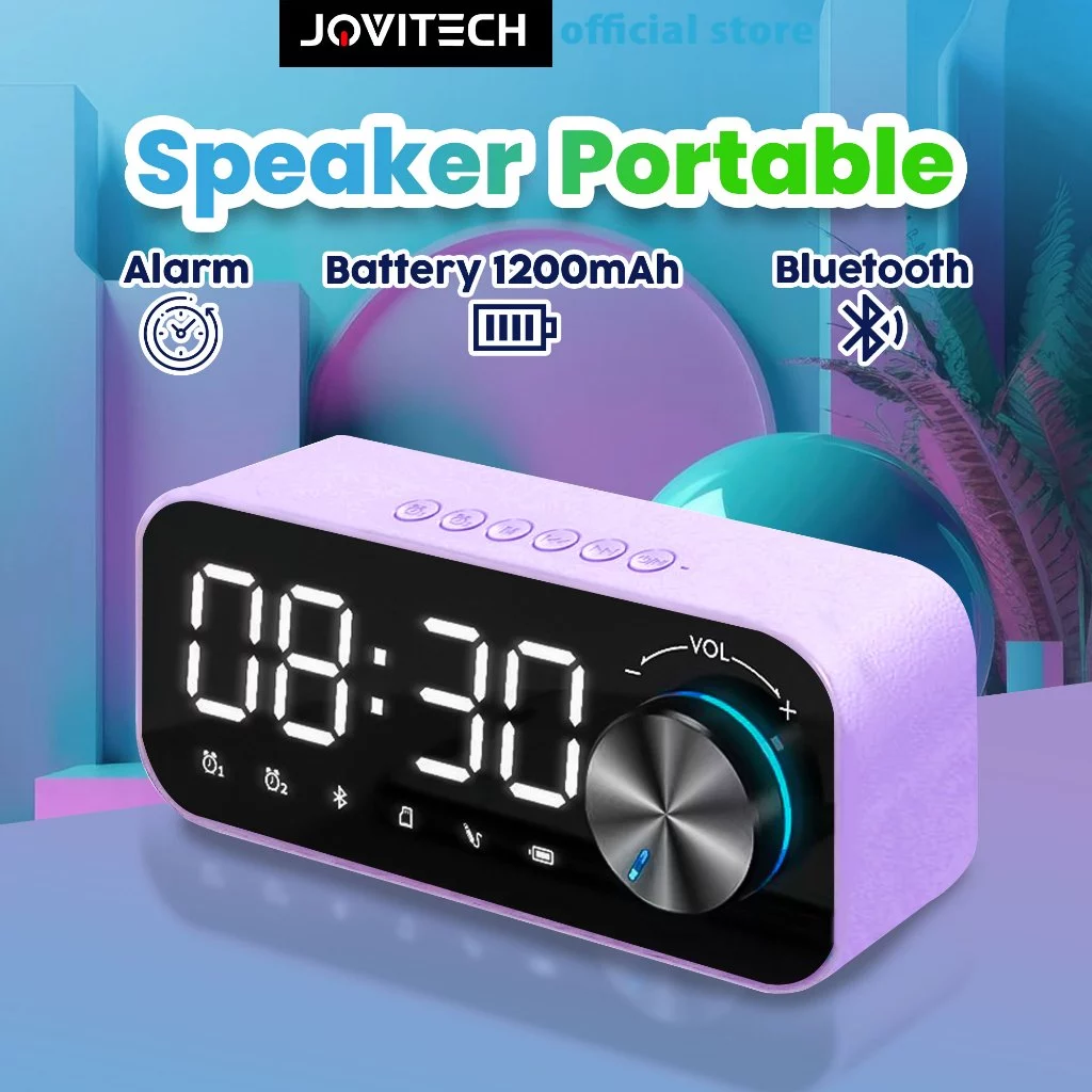 ăcodăjovitech speaker jam led bluetooth portable stereo original display alarm wireless s16
