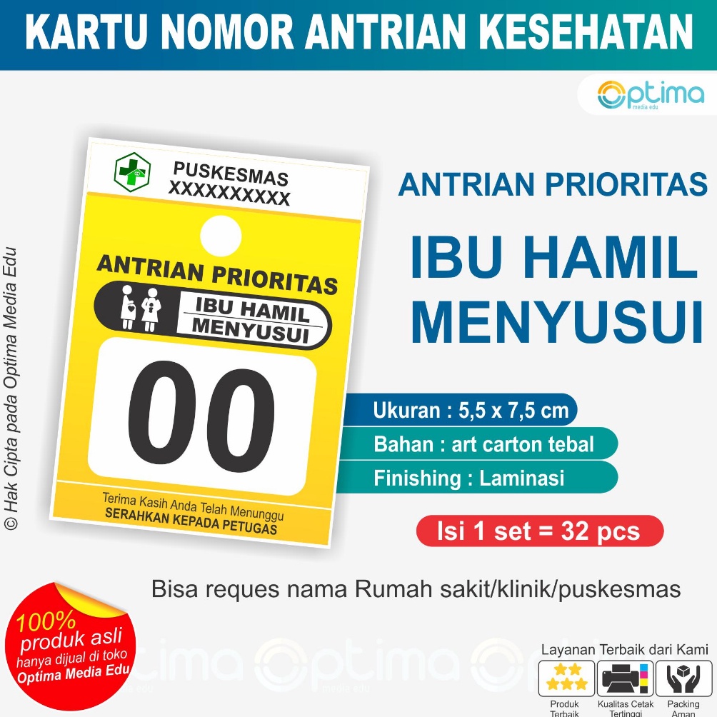 Jual Art K57y Kartu Nomor Antri Antrian Puskesmas Klinik Dokter Bidan Mantri Shopee Indonesia 6831
