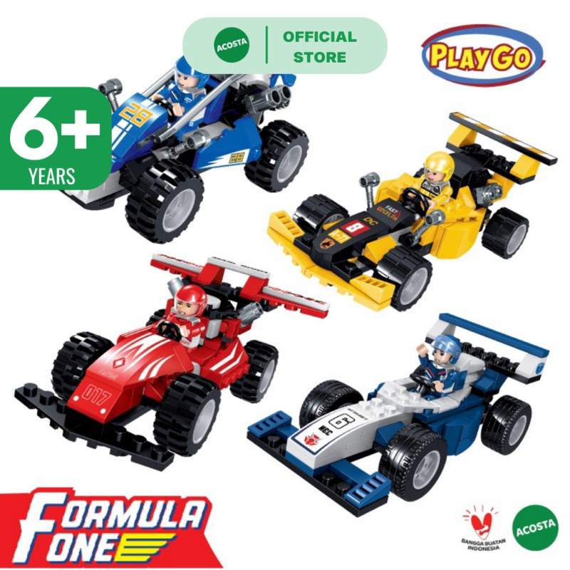 Jual Formula One Playgo - Mobil Balap Mainan Lego Anak | Shopee Indonesia