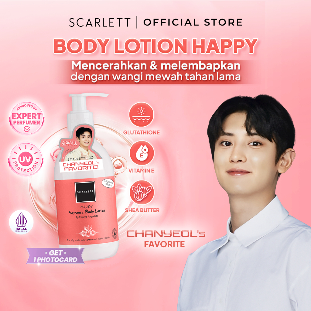 Jual Scarlett Whitening Happy Fragrance Brightening Body Lotion