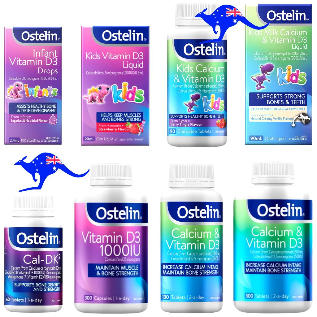 Jual OSTELIN Calcium & Vitamin D3 130 Tablets 300 / Vit D 1000iu Capsules 1000 iu Kapsul / Cal