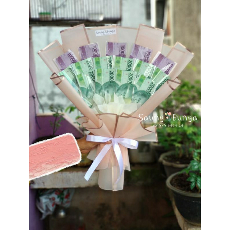Jual SAUNG BUNGA | kerangka buket uang kosongan ghaib bucket money ...
