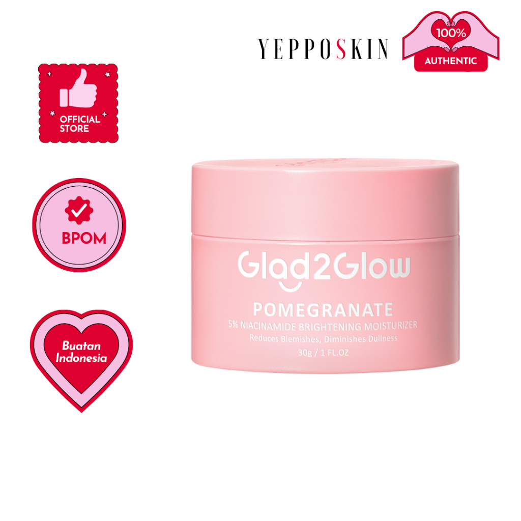 Jual Glad2glow Pomegranate 5 Niacinamide Brightening Moisturizer