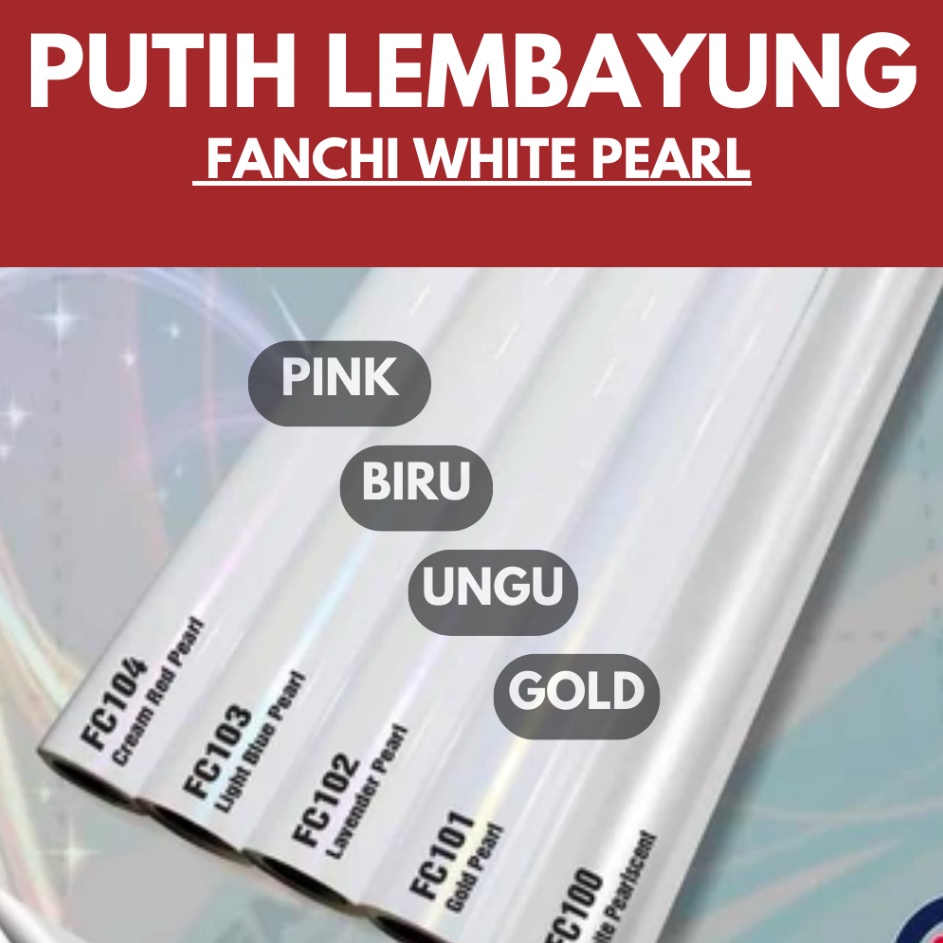 Jual Stiker Skotlet Putih Lembayung Mutiara Pearl Glossy Fanchi Sticker White Pearl Bunglon Biru 2916