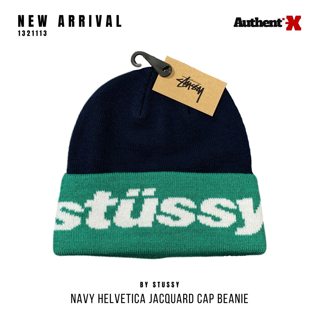 Jual STUSSY HELVETIA JACQUARD BEANIE HAT - NAVY | ORIGINAL | Shopee  Indonesia