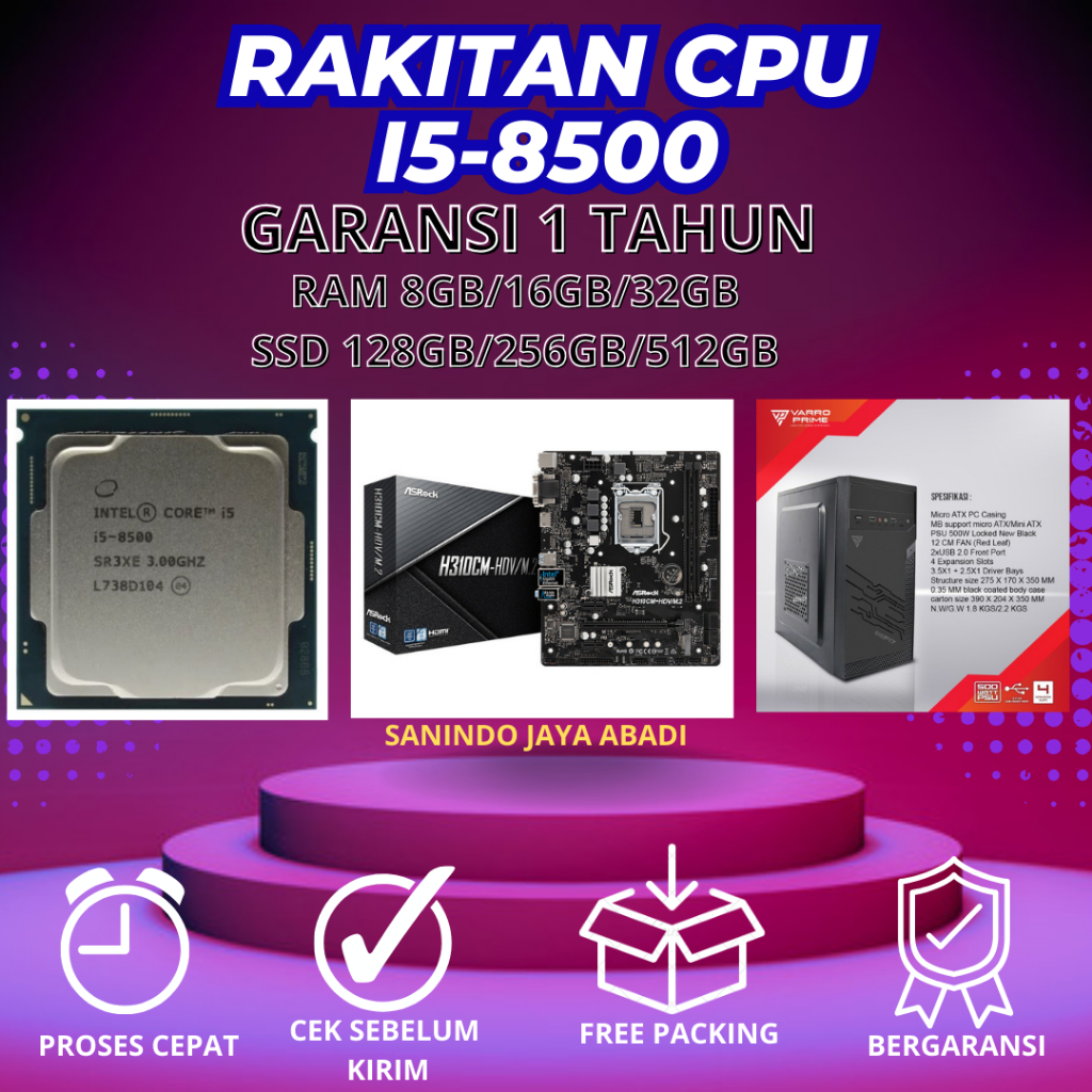 Jual PC RAKITAN CPU RAKITAN INTEL CORE i5-8500 GARANSI 1 TH | Shopee ...