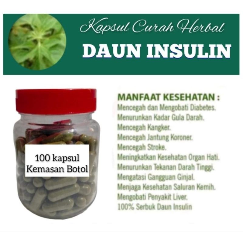 Jual Daun Insulin Kapsul Kapsul Diabetes Liver Ginjal Kemasan Botol