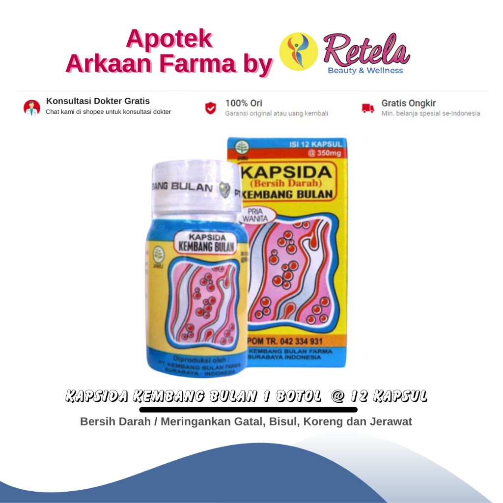 Jual Kapsida Kembang Bulan 1 Botol @ 12 Kapsul / Bersih Darah ...