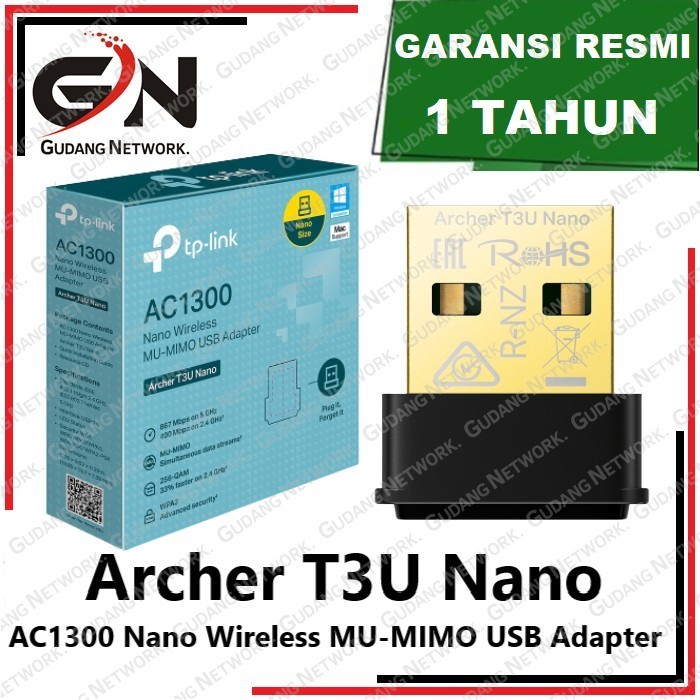 Jual TP-LINK Archer T3U Nano AC1300 Nano Wireless MU-MIMO USB Adapter ...