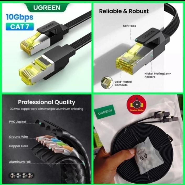Jual UGREEN Kabel Lan Cat7 Rj45 10Gbps NW106 SSTP - Kabel LAN RJ45 ...