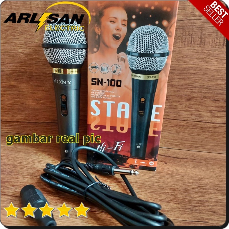 Jual Microphone Karaoke Suara Jernih Sony Sn Mic Kabel Speaker