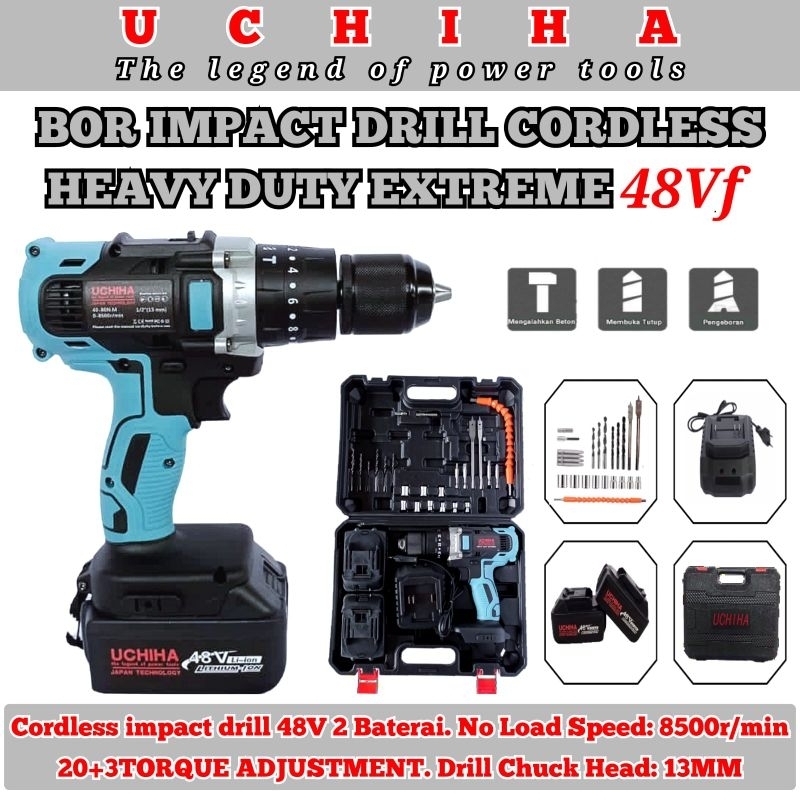 Jual Bor Baterai Tanpa Kabel Impak Impact Cordless UCHIHA 42VF 13mm ...