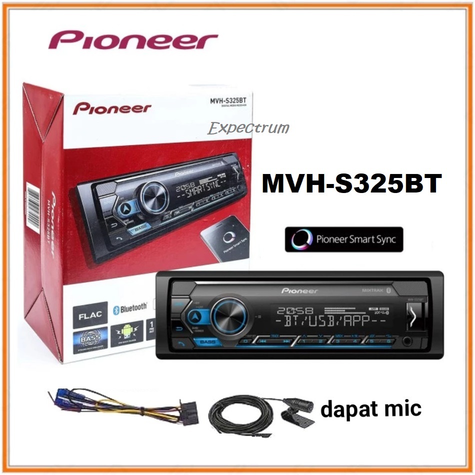 Radio Pioneer Mvh-s325bt Bluetooth 13 Eq Usb Mic Smart Sync