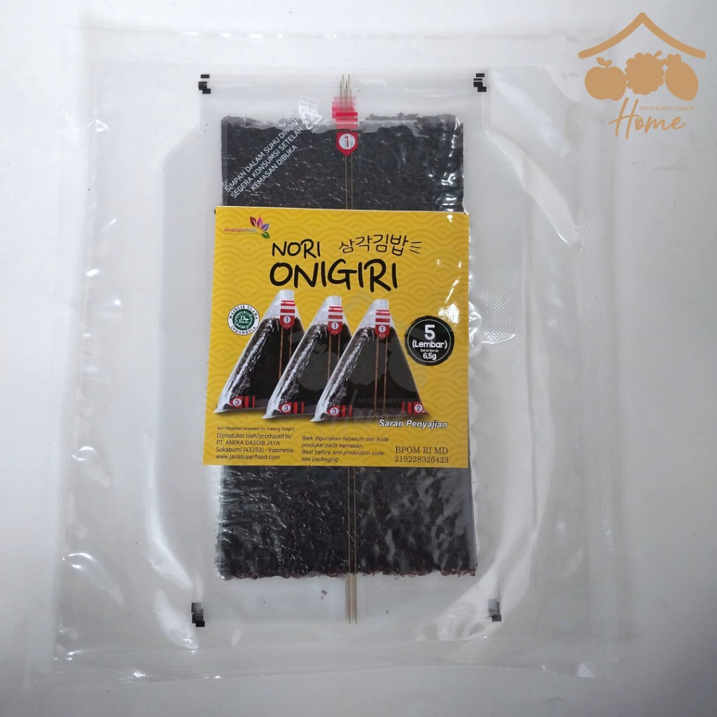 Jual ONIGIRI wrapper 5 lembar rumput laut nori Java Super Food seaweed ...