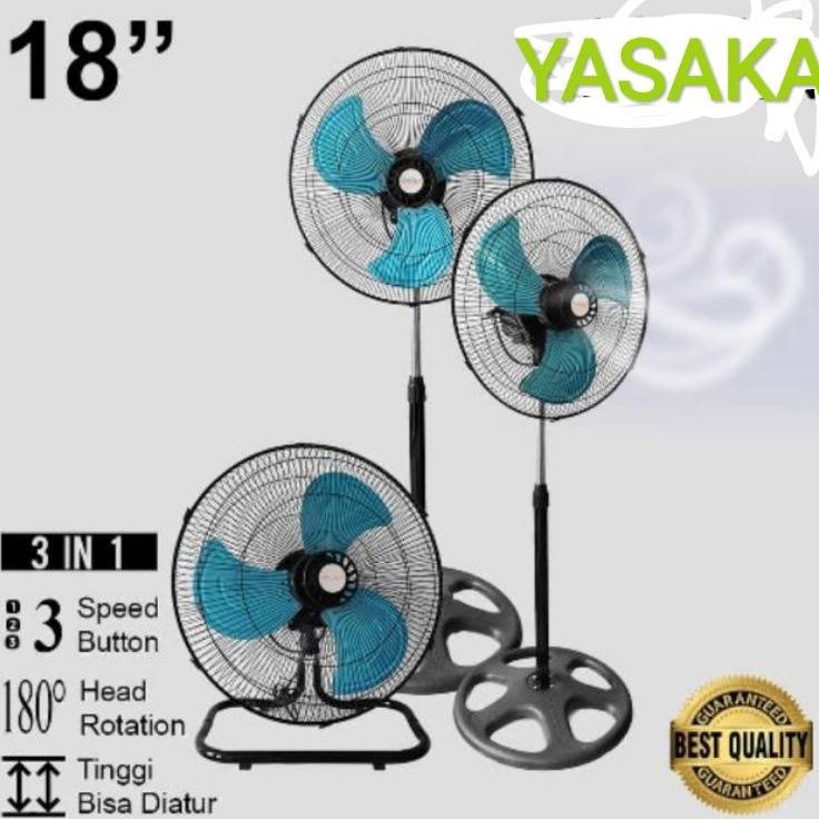 Jual MDf Kipas angin besi JUMBO 18 YASAKA 3in1 TORNADO FAN stand ...