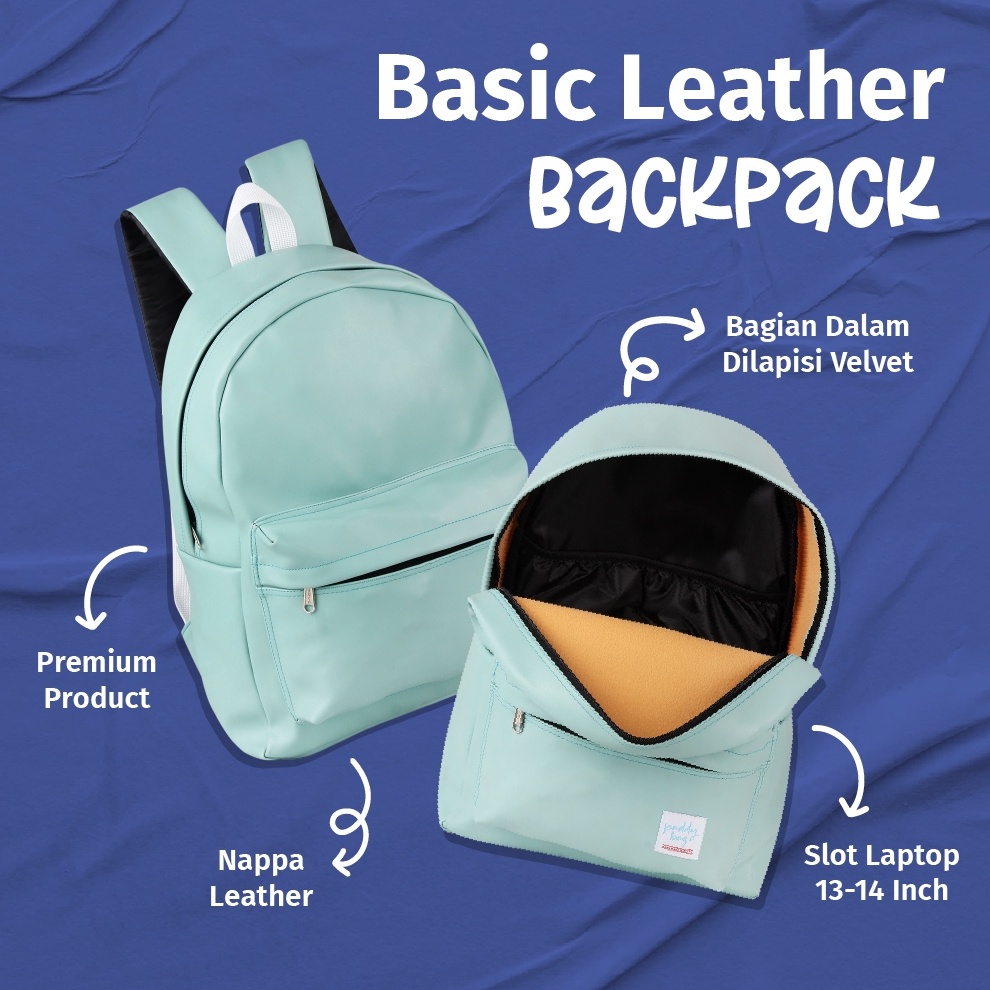 Jual 1212 COD Basic Leather Backpack Tas Ransel Kulit Sekolah Serbaguna ...