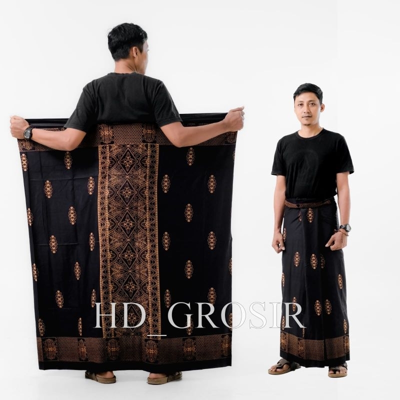 sarung santri/sarung batik pekalongan/goyor/hitam halus lembut
