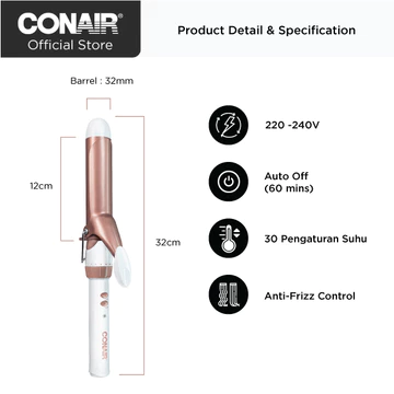 Conair Pengeriting Rambut Curling Iron Double Ceramic 32mm