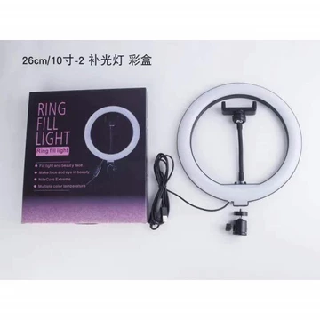 LAMPU RINGLIGHT 26 Cm Ring Fill Light RingSelfie 26cm Make Up Vlog Lengkap Holder HP BallHead