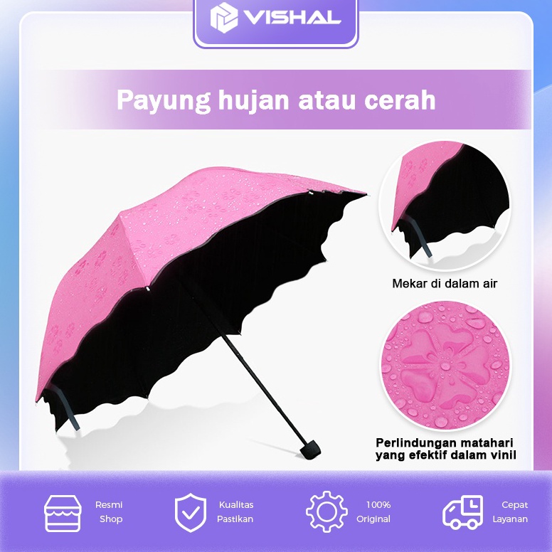 Jual Premium Vishal 3d Payung Lipat Magic Umbrella Payung Hujan Dengan