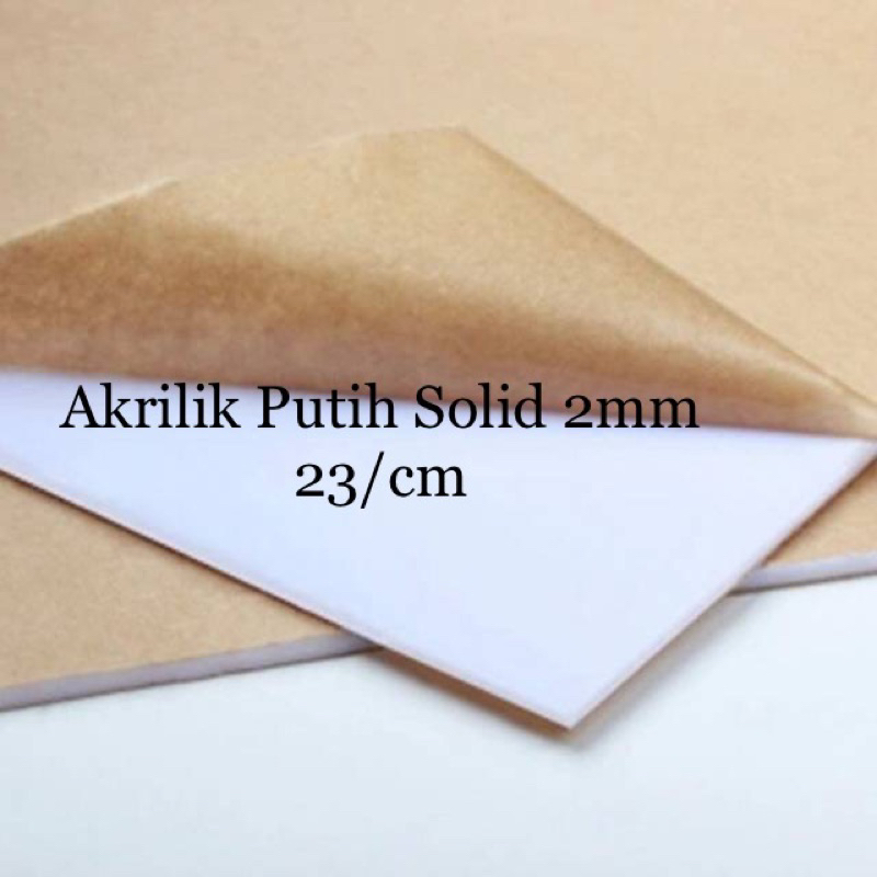 Jual Akrilik Putih Solid 2mm Rp23 / cm persegi Potongan Akrilik