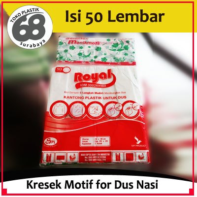 Kantong Kresek Putih Motif for Nasi Box isi 50 Lembar