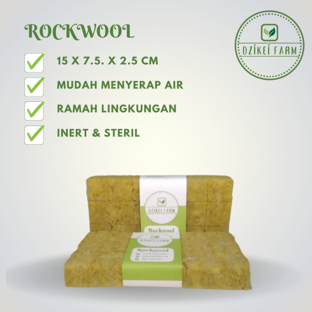 Media Tanam Rockwool Hidroponik Siap Pakai  18 Kotak 15 x 7.5 x 2.5 CM
