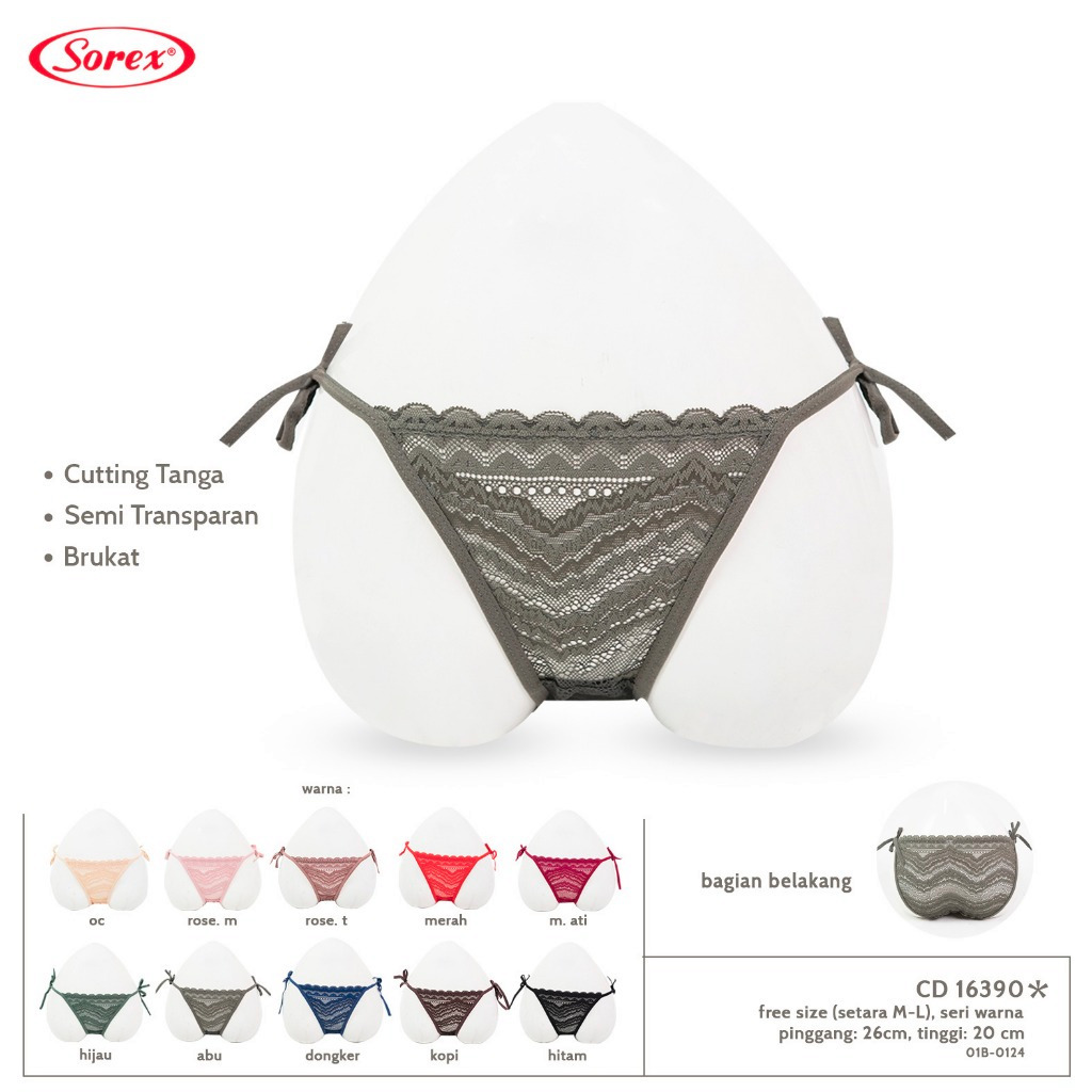 Jual SOREX 16390 CELANA DALAM WANITA SEXY RENDA BRUKAT IKAT SAMPING 