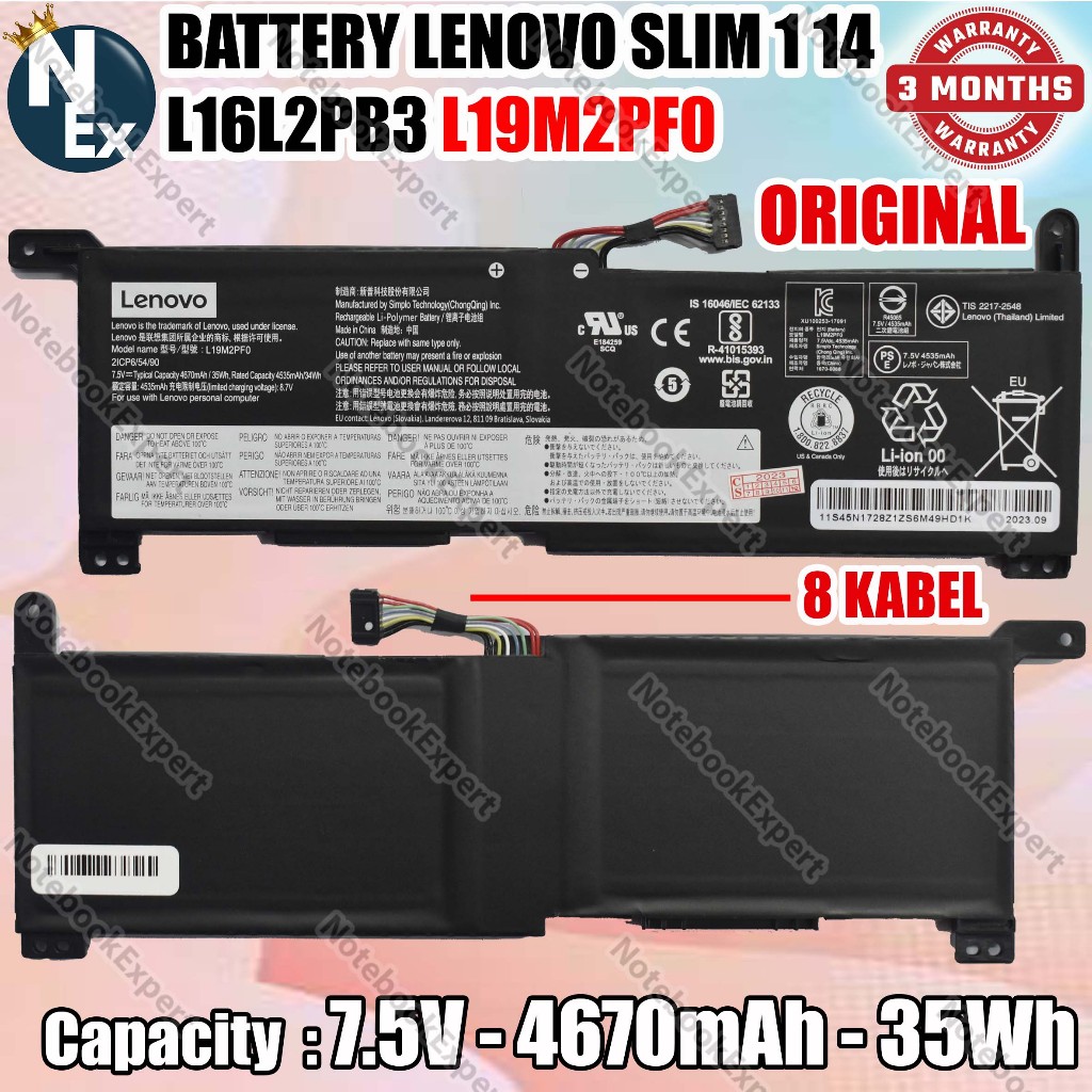 Jual BATTERY for Ideapad Slim 1-14AST-05 1-14 L19M2PF0 ORIGINAL ...