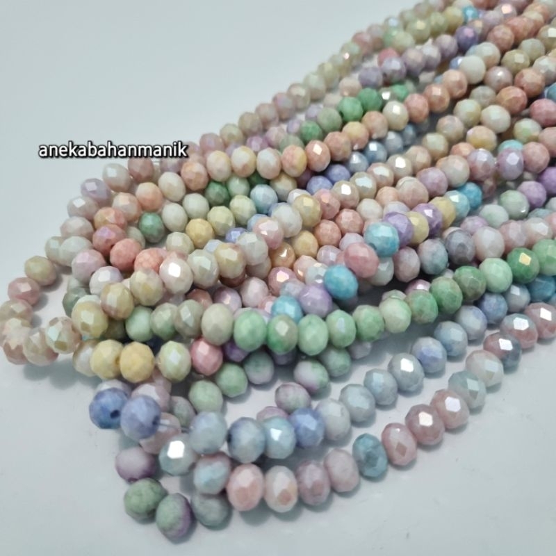 Jual Bahan Craft Manik Kristal Ceko Doff Gradasi/Ceko Crysta Warna ...