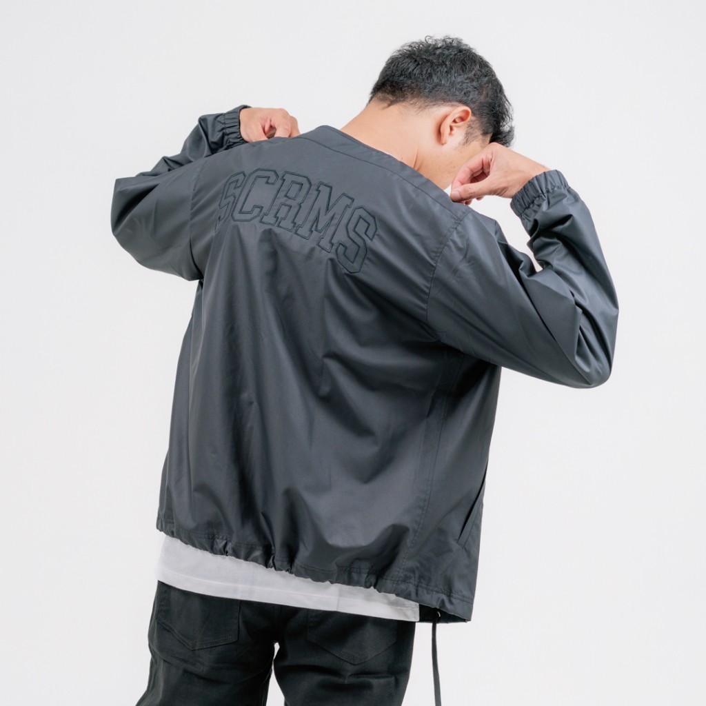 Jual Screamous Jacket WindBreaker CollarLess MALT BLACK | Shopee Indonesia