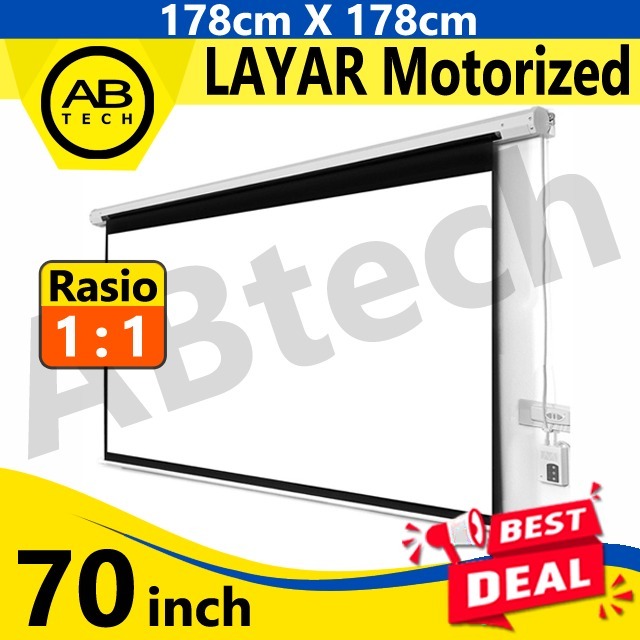 Jual Layar Proyektor Motorized 70 Inch Screen Projector Remote Otomatis 70 Rasio 11 Shopee 9405