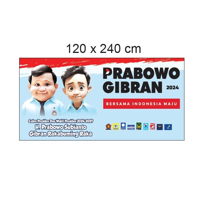 Jual Spanduk Prabowo Gibran Custom Ukuran 120x240 Cm Shopee Indonesia