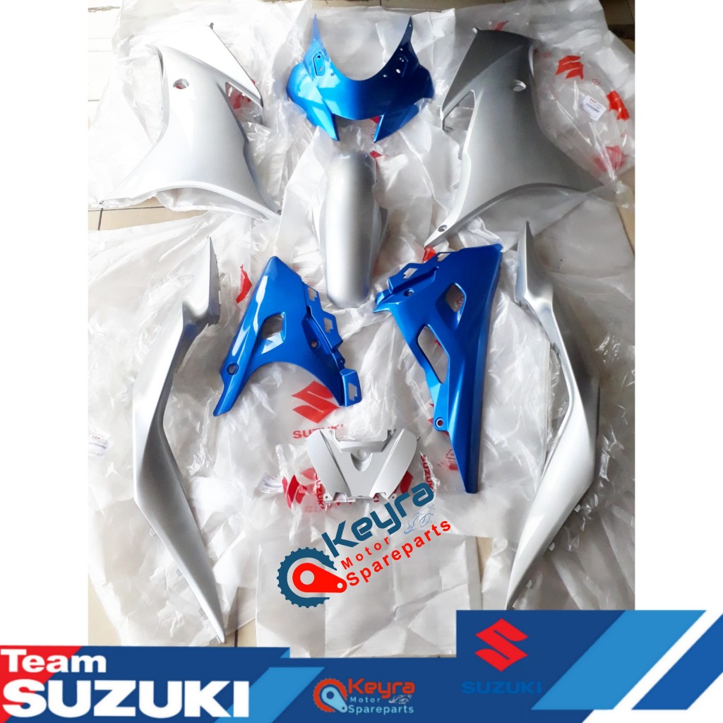 Jual BODY SET GSX R150 BIRU SILVER VERSI ECSTAR ASLI ORIGINAL SUZUKI SGP Shopee Indonesia
